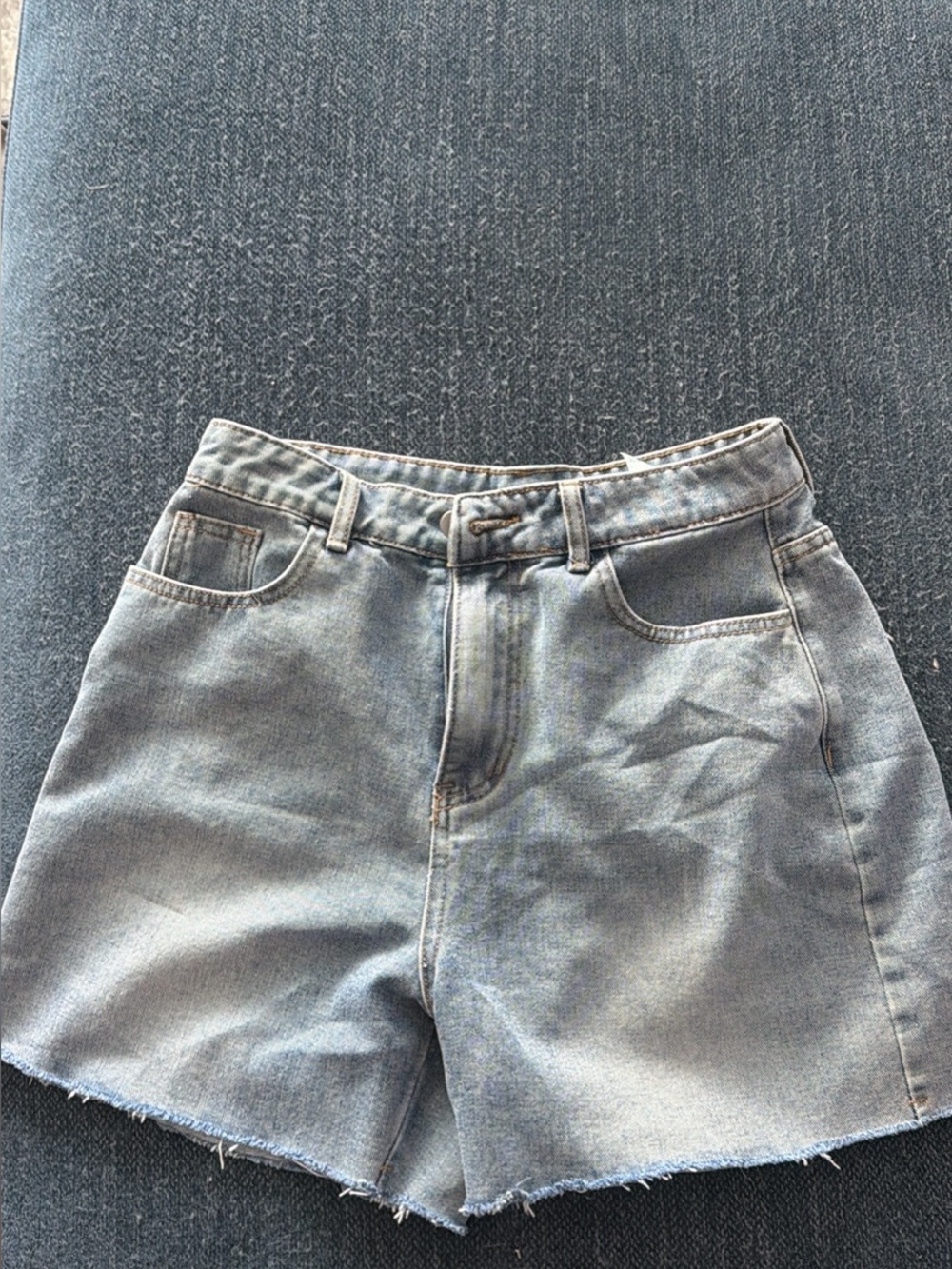 Casual Light Blue Denim High-Rise Women's Shorts
